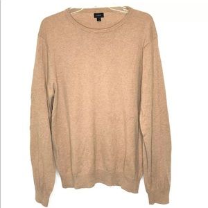 J Crew Cashmere Blend Sweater Crew Neck Tan Size L